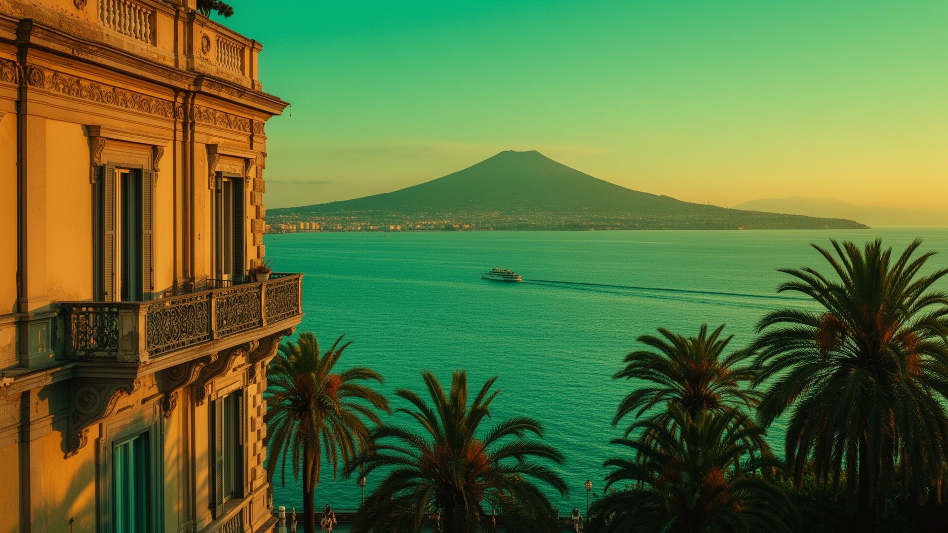 Vista del Golfo di Napoli con Vesuvio